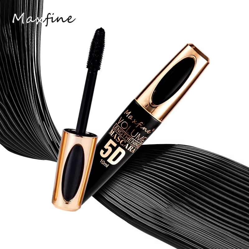 5D Silk Fiber Mascara – Waterproof, Long-Lasting, Volumizing & Lengthening Black Mascara