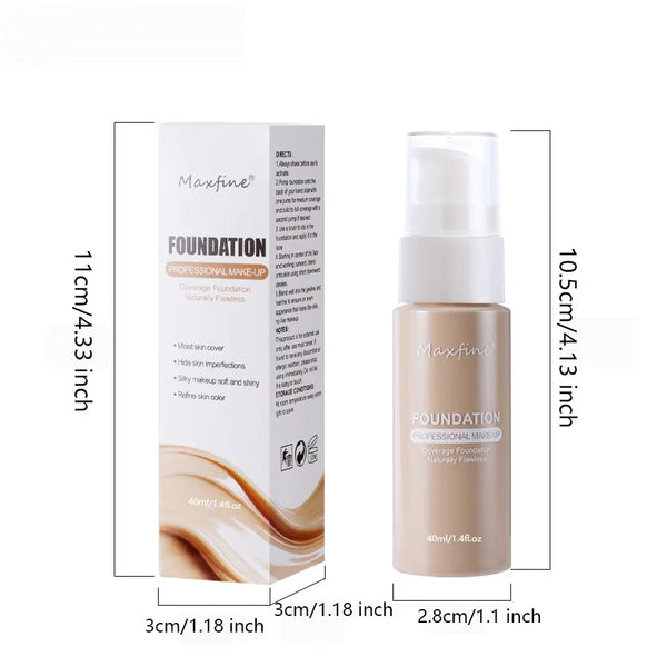 MAXFINE Waterproof Liquid Foundation & Concealer – Long-Lasting, Sweat-Resistant Makeup