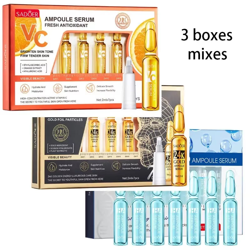 SADOER Hyaluronic Acid Ampoule Serum Set with Niacinamide & Peptides 7×2ml