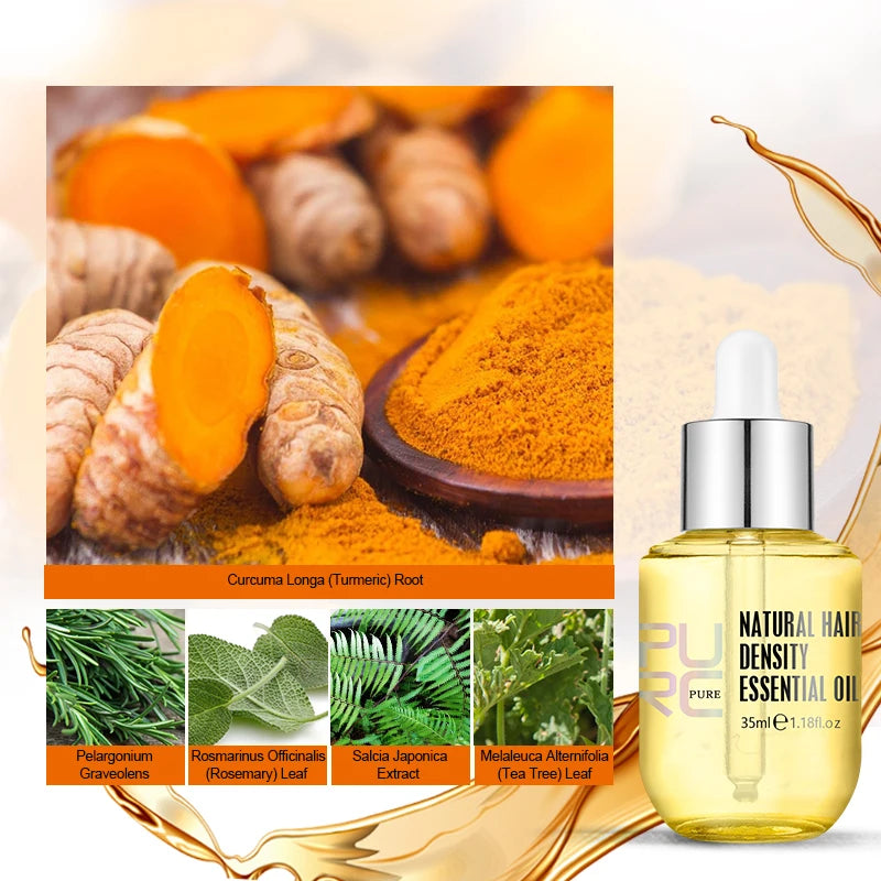 PURC Ginger Hair Growth Oil — Lightweight Scalp Serum for Fuller-Looking Hair 35ml
