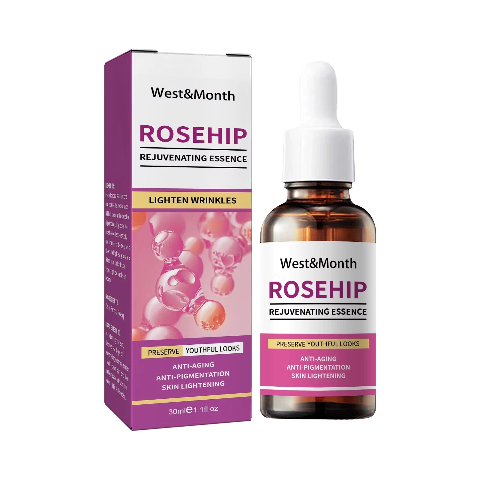 West & Month Rosehip Oil – Natural Facial Oil for Firming, Hydration & Skin Repair 30ml