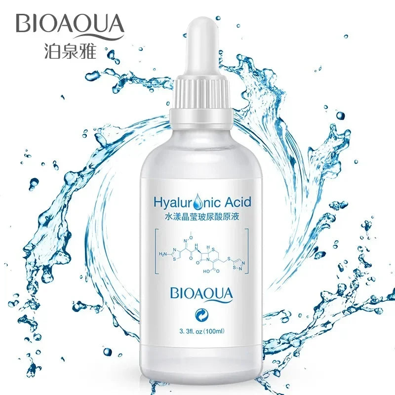 BIOAQUA Hyaluronic Acid Moisturizing Essence – Hydrating & Smoothing Face Serum for Soft, Balanced Skin (100ml)