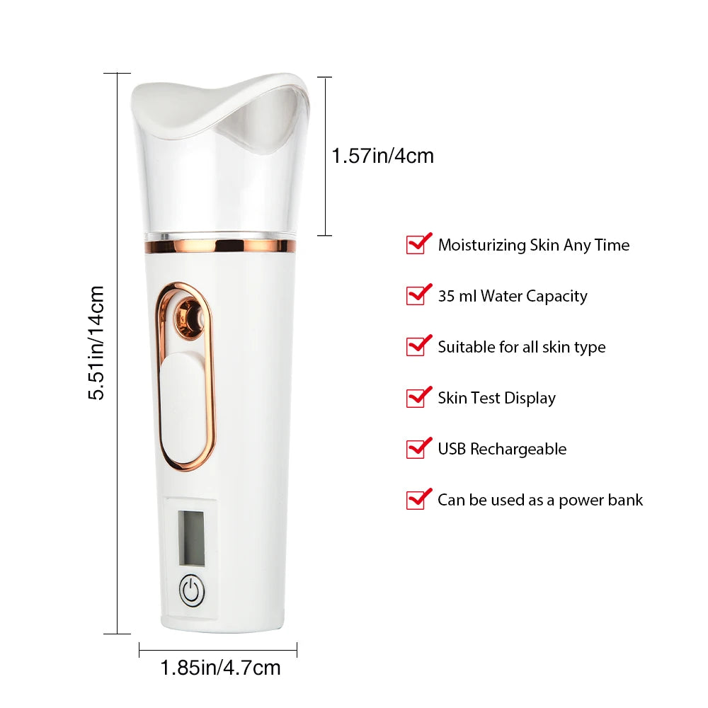 Portable Nano Facial Sprayer – Rechargeable Face Mist Steamer for Hydration & Skincare (25ml)