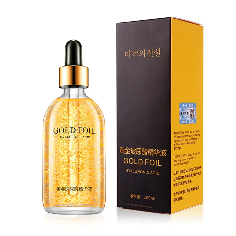 Gold Foil Hyaluronic Acid & Niacinamide Face Serum — Anti-Aging Hydration, Brightening & Smoothing 100 ml