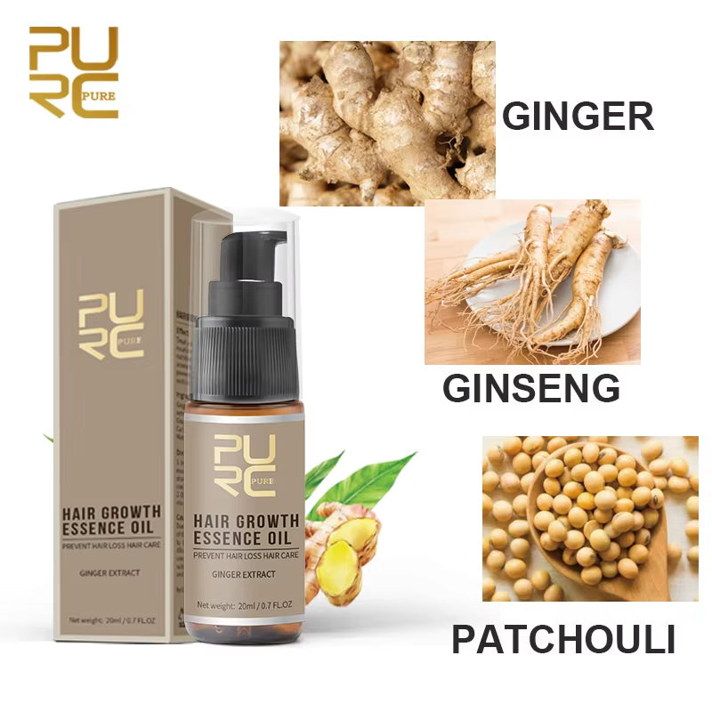 PURC Hair Growth Essence Oil — Ginger & Botanical Concentrate 20ml