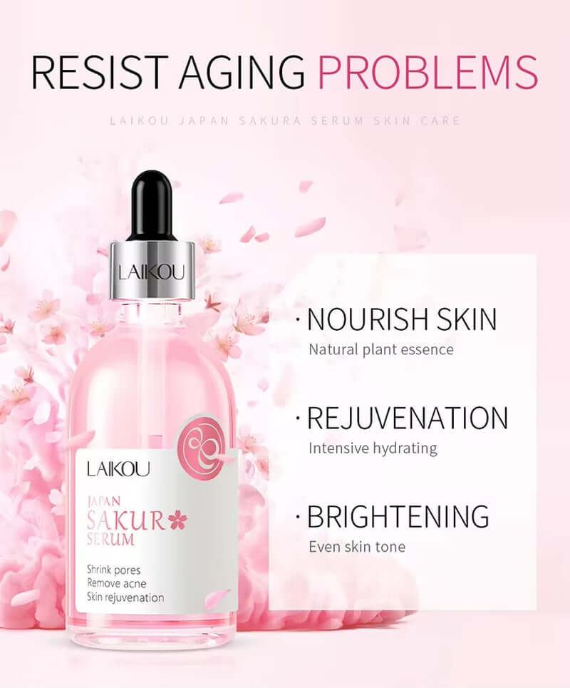 LAIKOU Hydrating Facial Serum — Sakura (Cherry Blossom) or Rose Essence 100ml