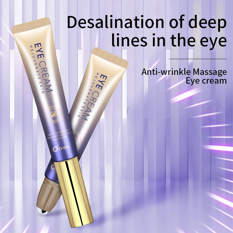 Anti- Wrinkle Eye Cream with Roller Ball Quick Drying Hydrating Hyaluronic Acid Refreshing Eye Serum Fades Fine Line