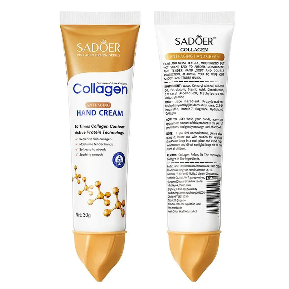 3Pcs*30G Collagen Hand Cream Skin Soften Nourish Moisturizing Korean Skin Care Cracked Repair Products