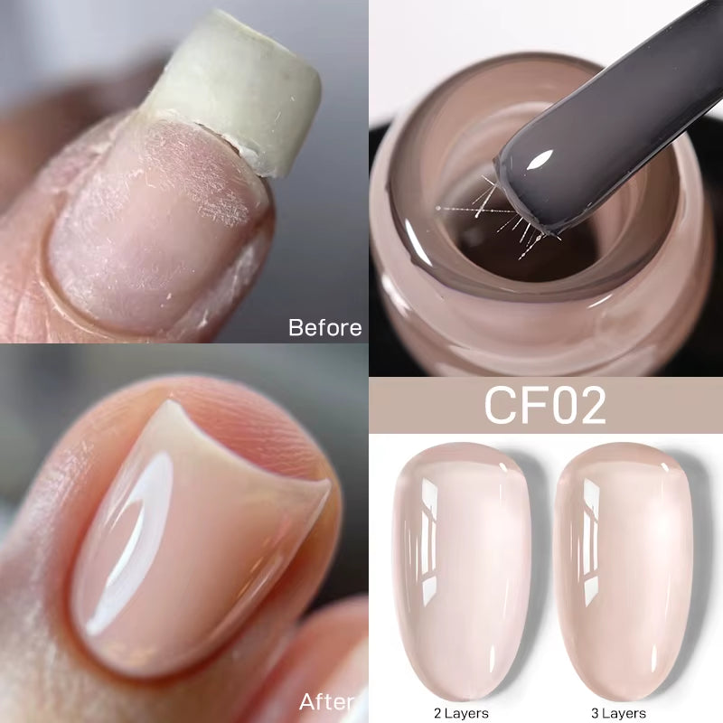 7Ml Nude Crystal Rubber Base Gel Natural Color Semi Permanent Soak off UV LED Gel Nail Art Varnish