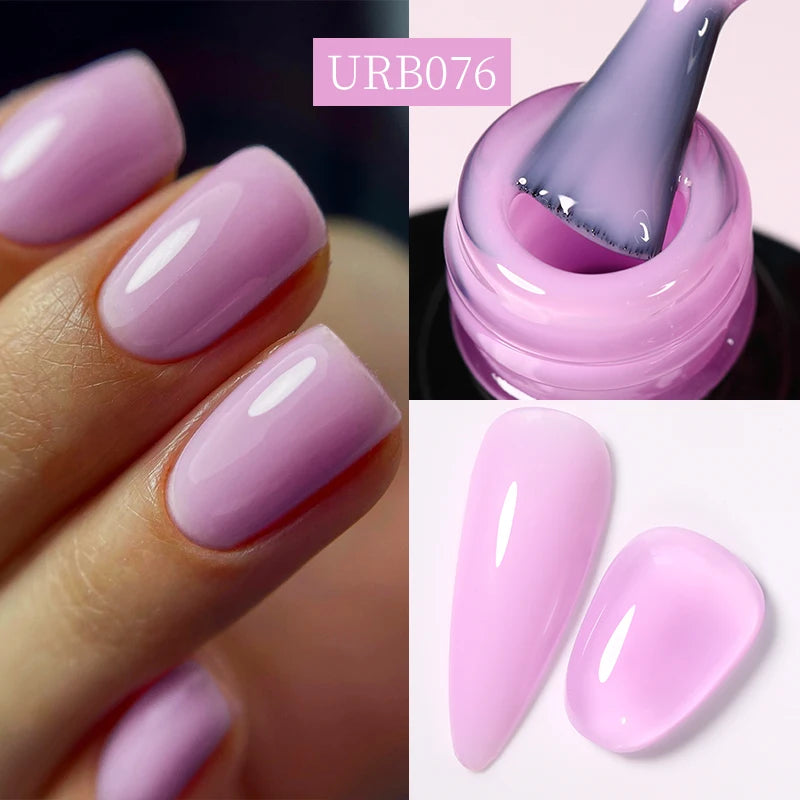 7Ml Nude Crystal Rubber Base Gel Natural Color Semi Permanent Soak off UV LED Gel Nail Art Varnish