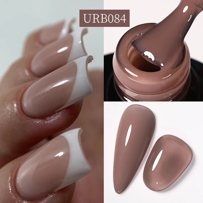 7Ml Nude Crystal Rubber Base Gel Natural Color Semi Permanent Soak off UV LED Gel Nail Art Varnish