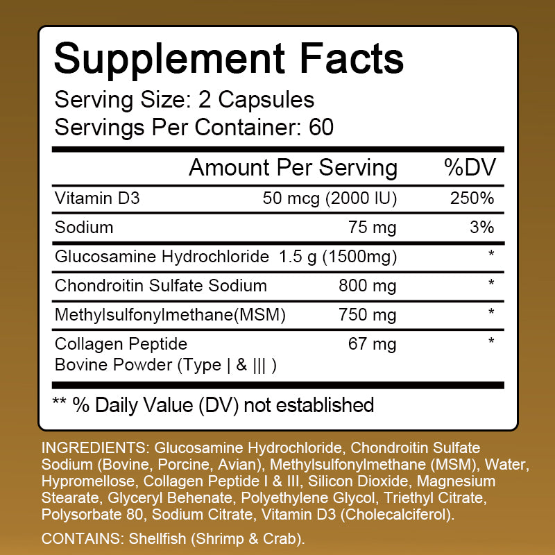 Alxfresh Glucosamine Chondroitin MSM with Turmeric & Vitamin D – Joint Support, Bone Health, Mobility & Calcium Absorption Supplement