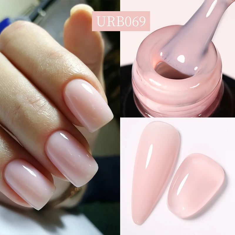 7Ml Nude Crystal Rubber Base Gel Natural Color Semi Permanent Soak off UV LED Gel Nail Art Varnish