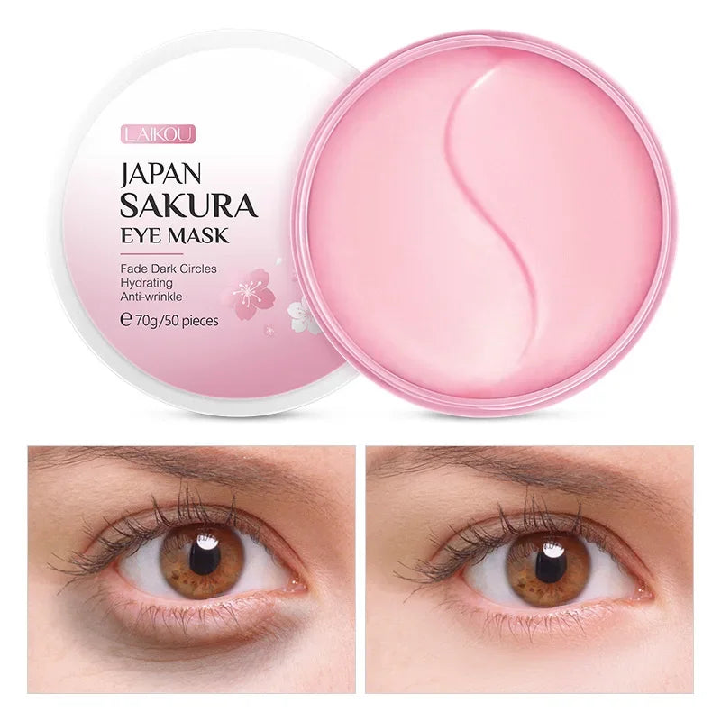 LAIKOU Sakura or Gold Snail Eye Mask — Brightening & Hydrating Hydrogel Patches (50pcs / 70g) — brightening & hydrating hydrogel eye mask patches for dark circles, puffiness & firming | Skin Care Masks & Peels | Beauty & Health,Eyes Care,Skin Care | Dolci