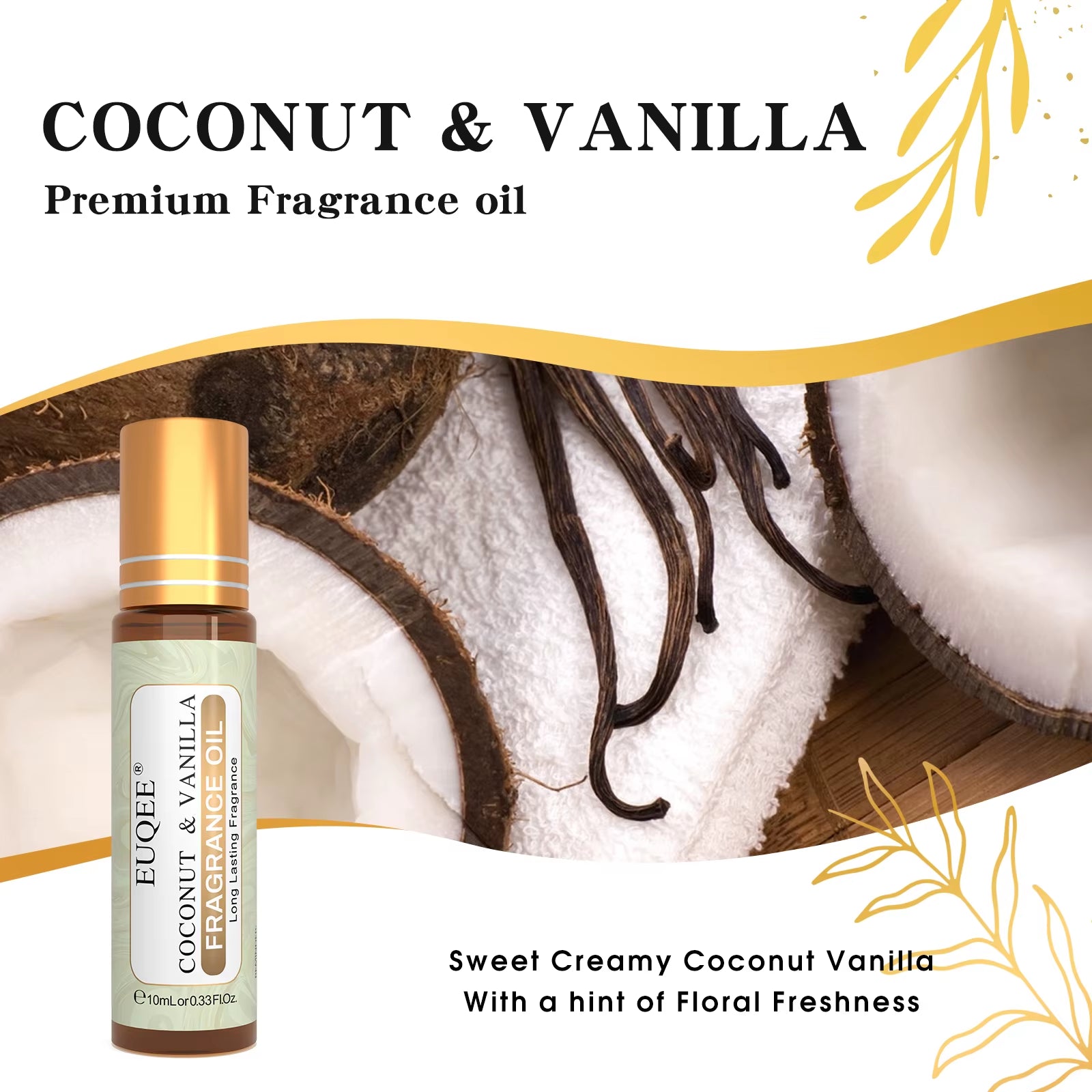 10Ml Women'S Roller Fragrance Oil-Coconut Vanilla Bubble Gum Bright Crystal Bombshell Midnight Rose Angel Aroma Oil