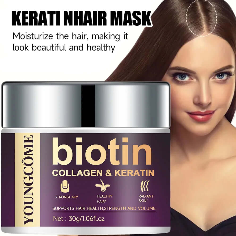 YOUNGCOME Biotin Moisturizing Hair Mask — With Collagen & Natural Keratin 30g — biotin hair mask with collagen & keratin for deep nourishment, damage repair & anti-frizz | Conditioners | Beauty & Health,Hair Care & Styling,Shampoo & Conditioner & Hair Car
