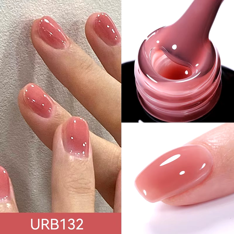 7Ml Nude Crystal Rubber Base Gel Natural Color Semi Permanent Soak off UV LED Gel Nail Art Varnish