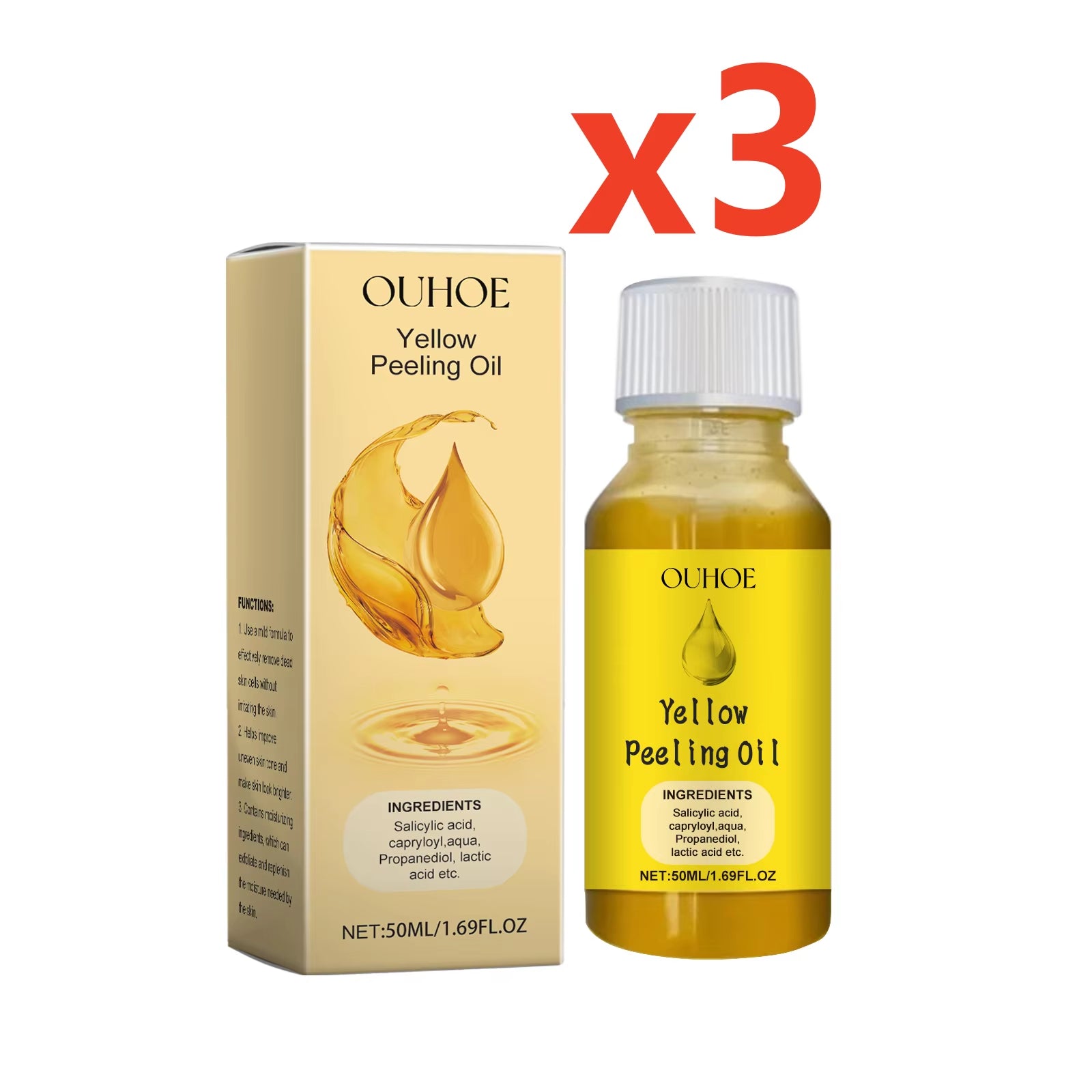 Yellow Peeling Oil — Body Exfoliating Oil for Smoother, Brighter-Looking Skin 50ml | Skin Care Masks & Peels | Dolcie Care