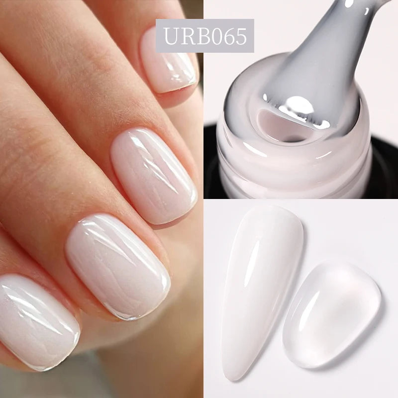 7Ml Nude Crystal Rubber Base Gel Natural Color Semi Permanent Soak off UV LED Gel Nail Art Varnish