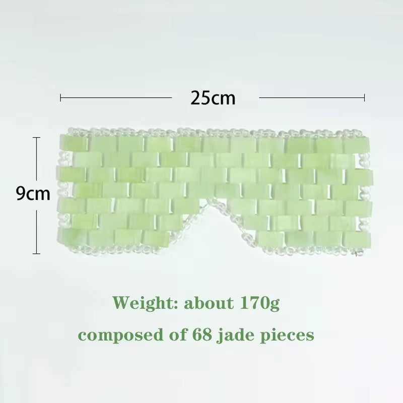 Natural Jade Eye Face Mask Massager Cooling Sleep Eye Facial Mask Relax Sleep Massager Cold Therapy Mask SPA Beauty Tool