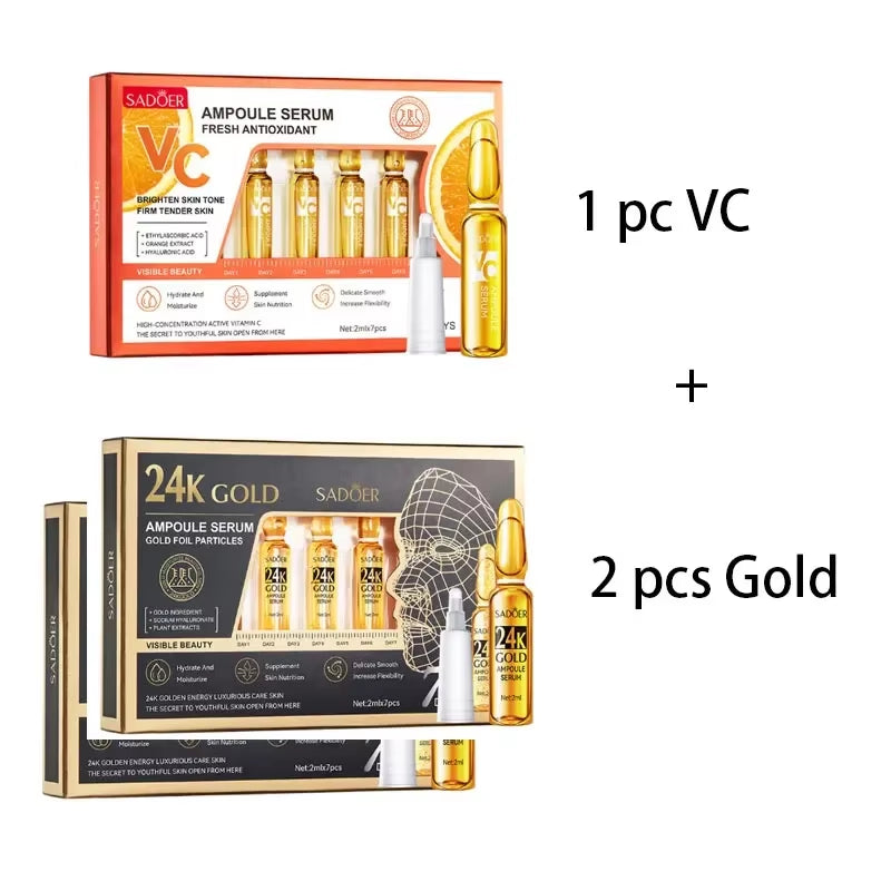 7 Pieces Hyaluronic Acid Essence Set Nicotinamide Oligopeptide Moisturizing Essence Anti-Wrinkle Whitening Ampoule Face Serum