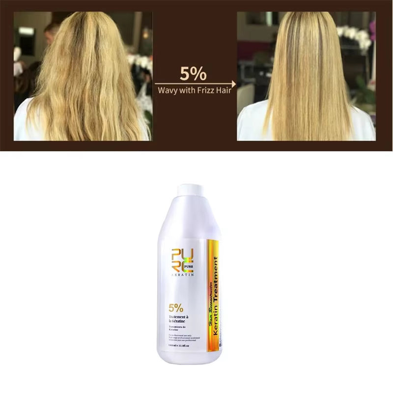 Brazilian Keratin Hair Treatment Straightening Smoothing for Deep Curly Hair Treatment Professional Hair Care Products PURE