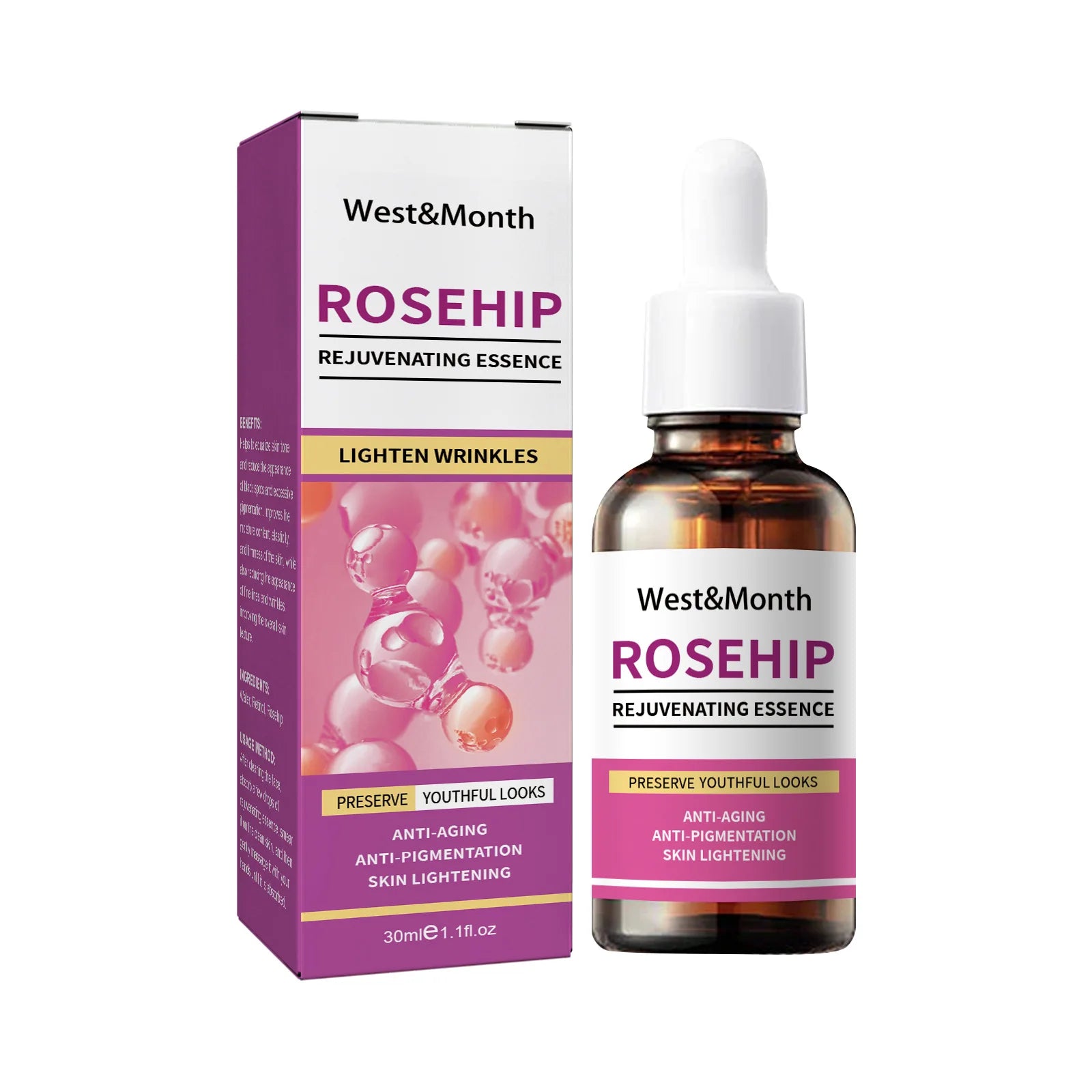 Rosehip Seed Oil Serum — Hydrating, Brightening & Smoothing 30ml — rosehip seed oil serum for hydrating, brightening & smoothing | Face Serums | Beauty & Health,Face Care,Skin Care | Dolcie Care