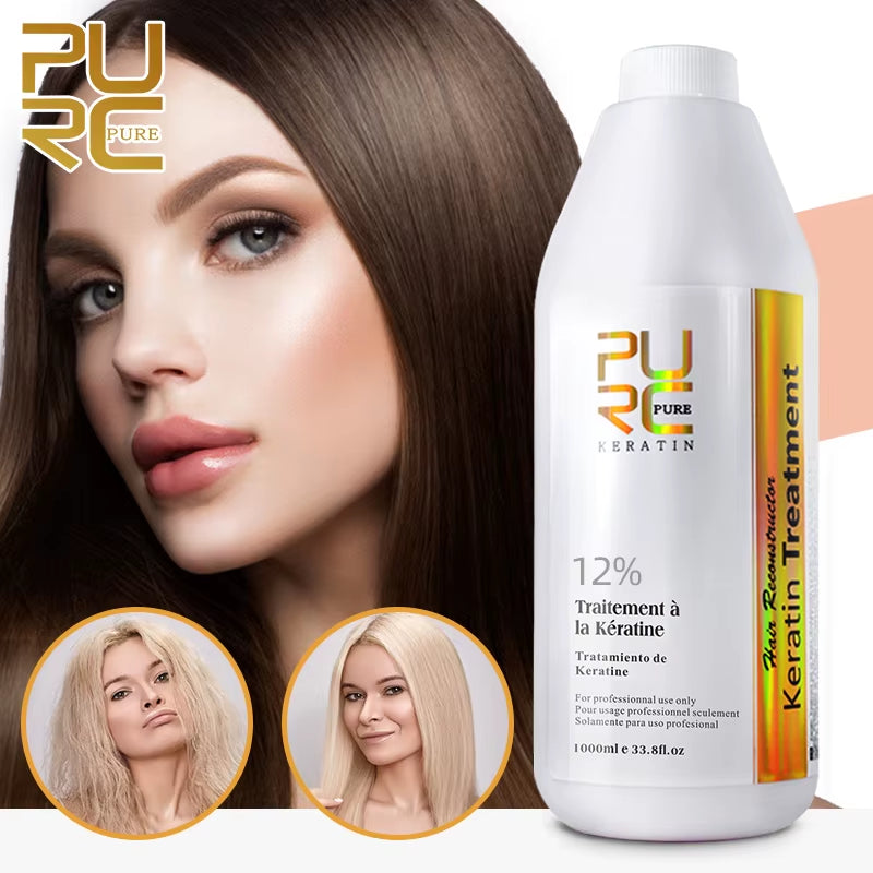 Brazilian Keratin Hair Treatment Straightening Smoothing for Deep Curly Hair Treatment Professional Hair Care Products PURE