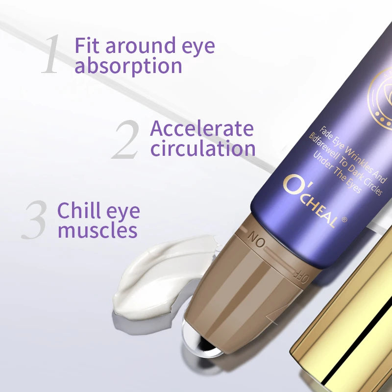 Anti- Wrinkle Eye Cream with Roller Ball Quick Drying Hydrating Hyaluronic Acid Refreshing Eye Serum Fades Fine Line