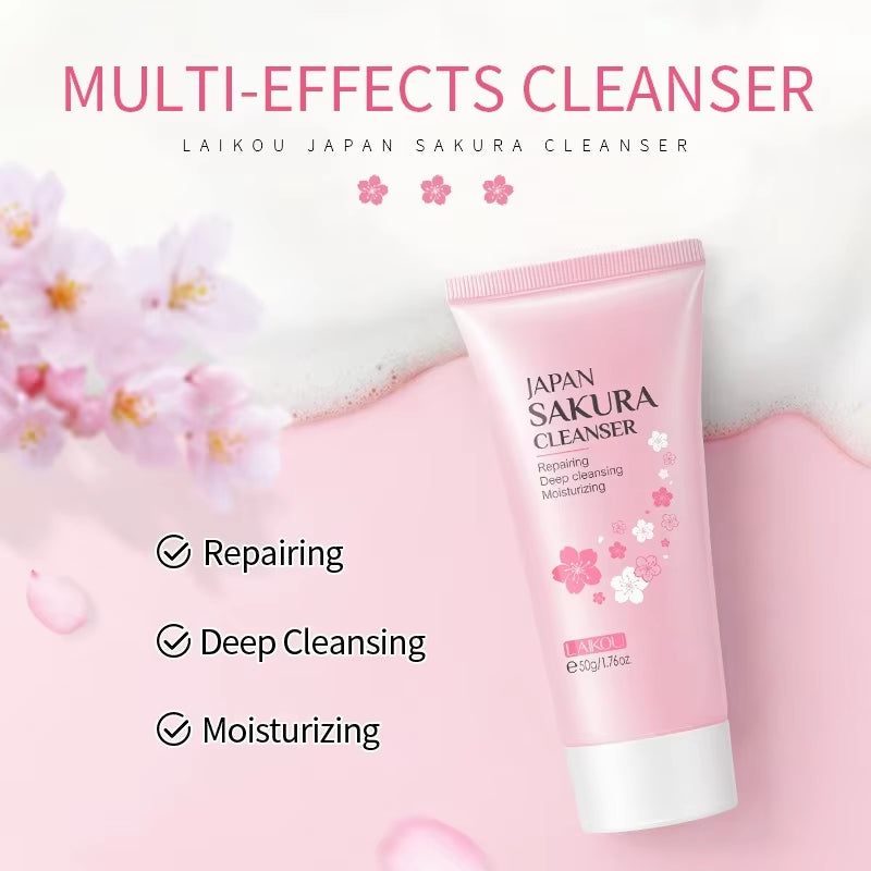 LAIKOU Sakura Brightening 6-Piece Skincare Set — sakura brightening 6-piece skincare set for radiance, hydration & even tone | Facial Cleansers | Beauty & Health,Face Care,Skin Care | Dolcie Care