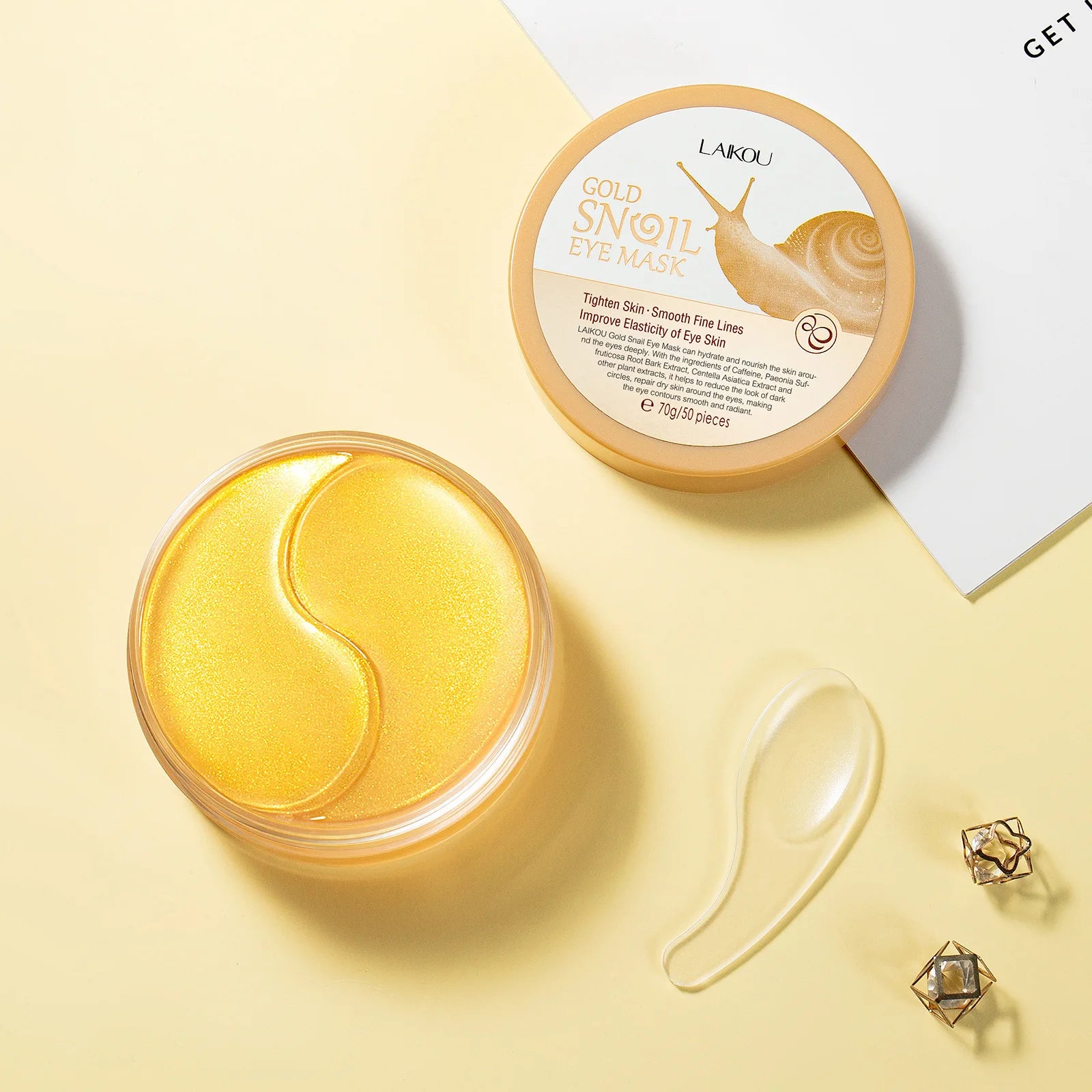 LAIKOU Sakura or Gold Snail Eye Mask — Brightening & Hydrating Hydrogel Patches (50pcs / 70g) — brightening & hydrating hydrogel eye mask patches for dark circles, puffiness & firming | Skin Care Masks & Peels | Beauty & Health,Eyes Care,Skin Care | Dolci