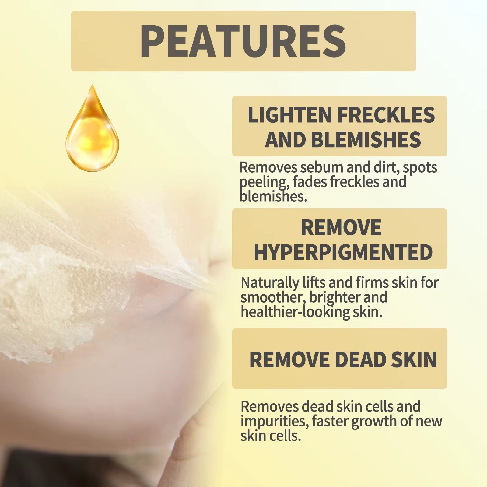 Yellow Peeling Oil — Body Exfoliating Oil for Smoother, Brighter-Looking Skin 50ml | Skin Care Masks & Peels | Dolcie Care