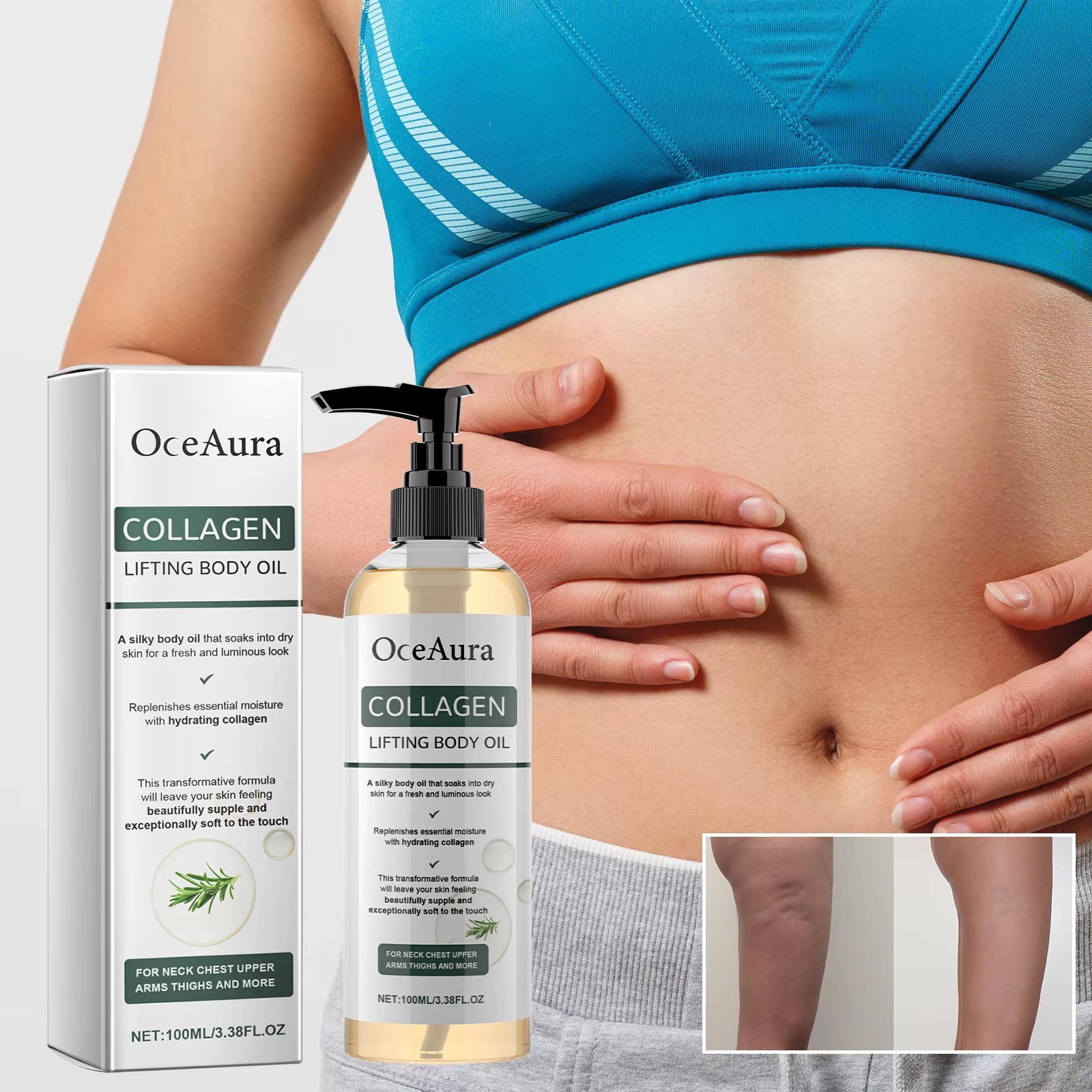 OCEAURA Collagen Lifting Body Oil — Firming Feel, Silky Glow & Deep Moisture 100ml | Body Oil | Dolcie Care