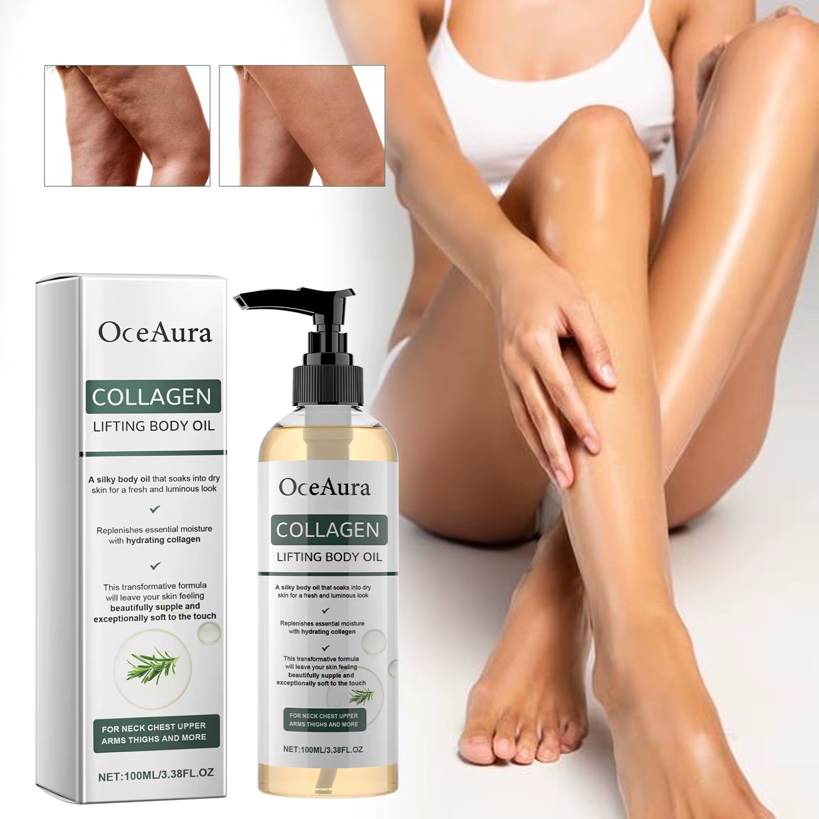 OCEAURA Collagen Lifting Body Oil — Firming Feel, Silky Glow & Deep Moisture 100ml | Body Oil | Dolcie Care