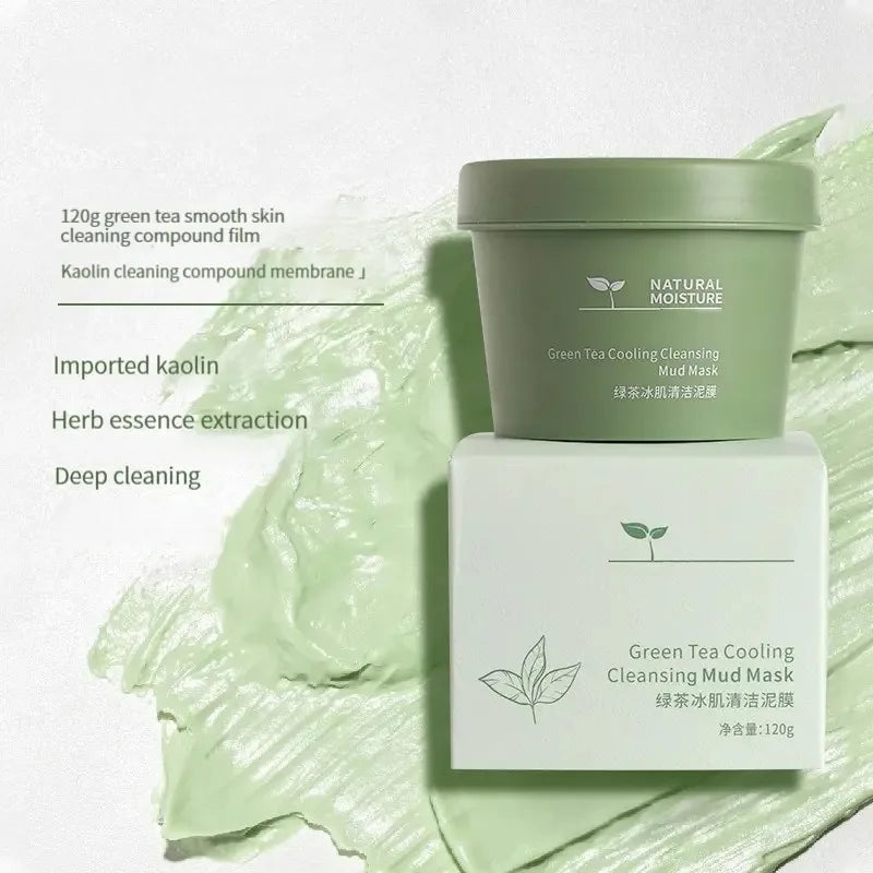Green Tea Ice Mud Mask — Cleansing, Oil Control &amp; Hydrating 120g — cooling green tea mud mask for deep cleansing, oil control & hydration | Skin Care Masks & Peels | Beauty & Health,Face Care,Skin Care | Dolcie Care