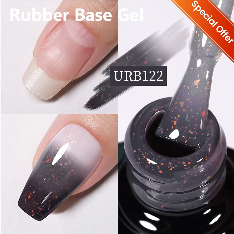 7Ml Nude Crystal Rubber Base Gel Natural Color Semi Permanent Soak off UV LED Gel Nail Art Varnish
