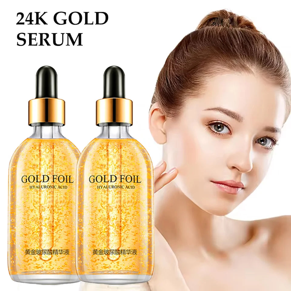 Gold Foil Hyaluronic Acid & Niacinamide Face Serum — Anti-Aging Hydration, Brightening & Smoothing 100 ml — hyaluronic acid & niacinamide face serum for anti-aging hydration, brightening & smoothing | Face Serums | Beauty & Health,Face Care,Skin Care | Do