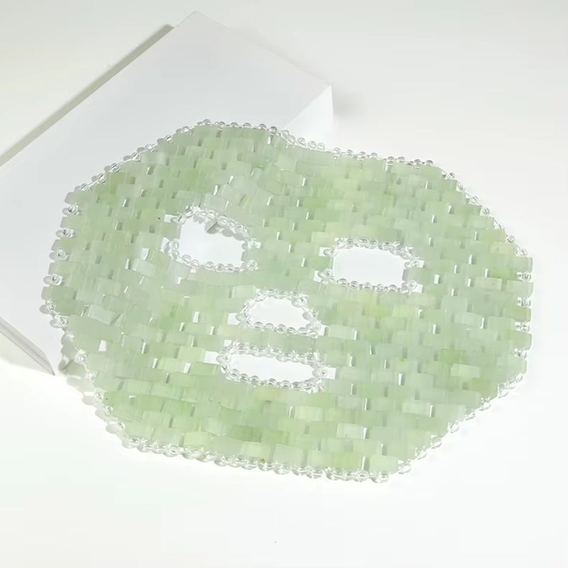 Natural Jade Eye Face Mask Massager Cooling Sleep Eye Facial Mask Relax Sleep Massager Cold Therapy Mask SPA Beauty Tool