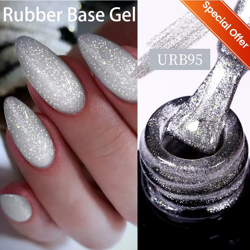 7Ml Nude Crystal Rubber Base Gel Natural Color Semi Permanent Soak off UV LED Gel Nail Art Varnish