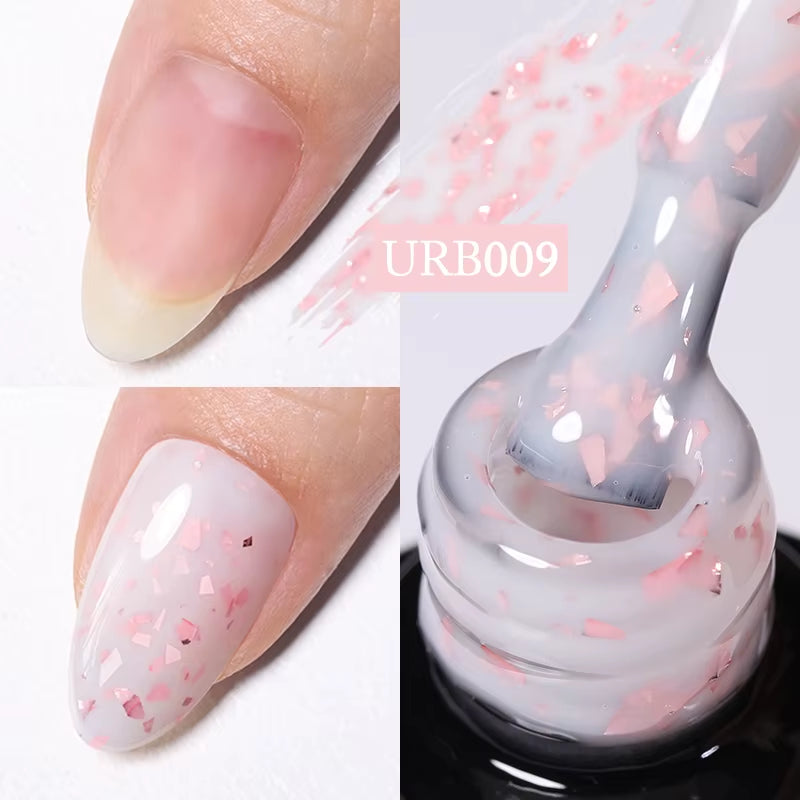 7Ml Nude Crystal Rubber Base Gel Natural Color Semi Permanent Soak off UV LED Gel Nail Art Varnish