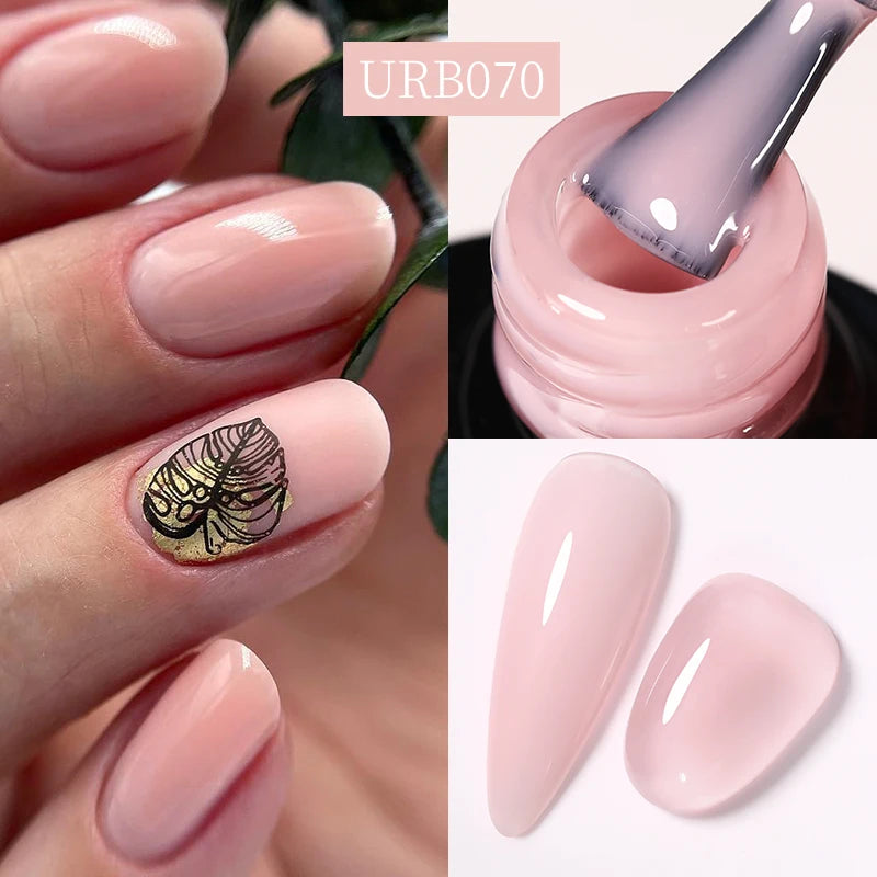 7Ml Nude Crystal Rubber Base Gel Natural Color Semi Permanent Soak off UV LED Gel Nail Art Varnish