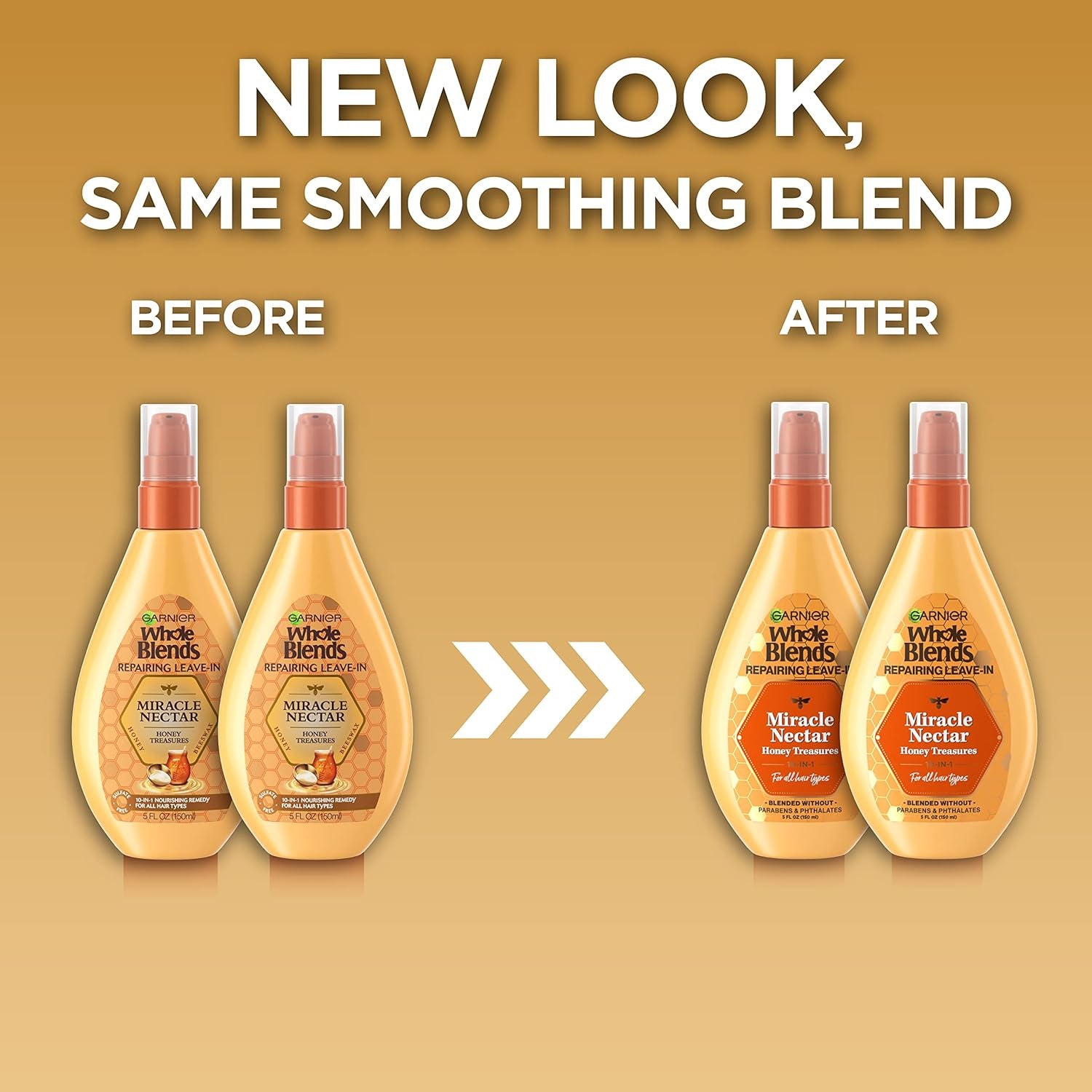 Whole Blends Sulfate Free Remedy Miracle Nectar 10-In-1 Repairing Leave-In Conditoner for All Hair Types, Honey Treasures, 5 Fl Oz, 2 Count (Packaging May Vary)