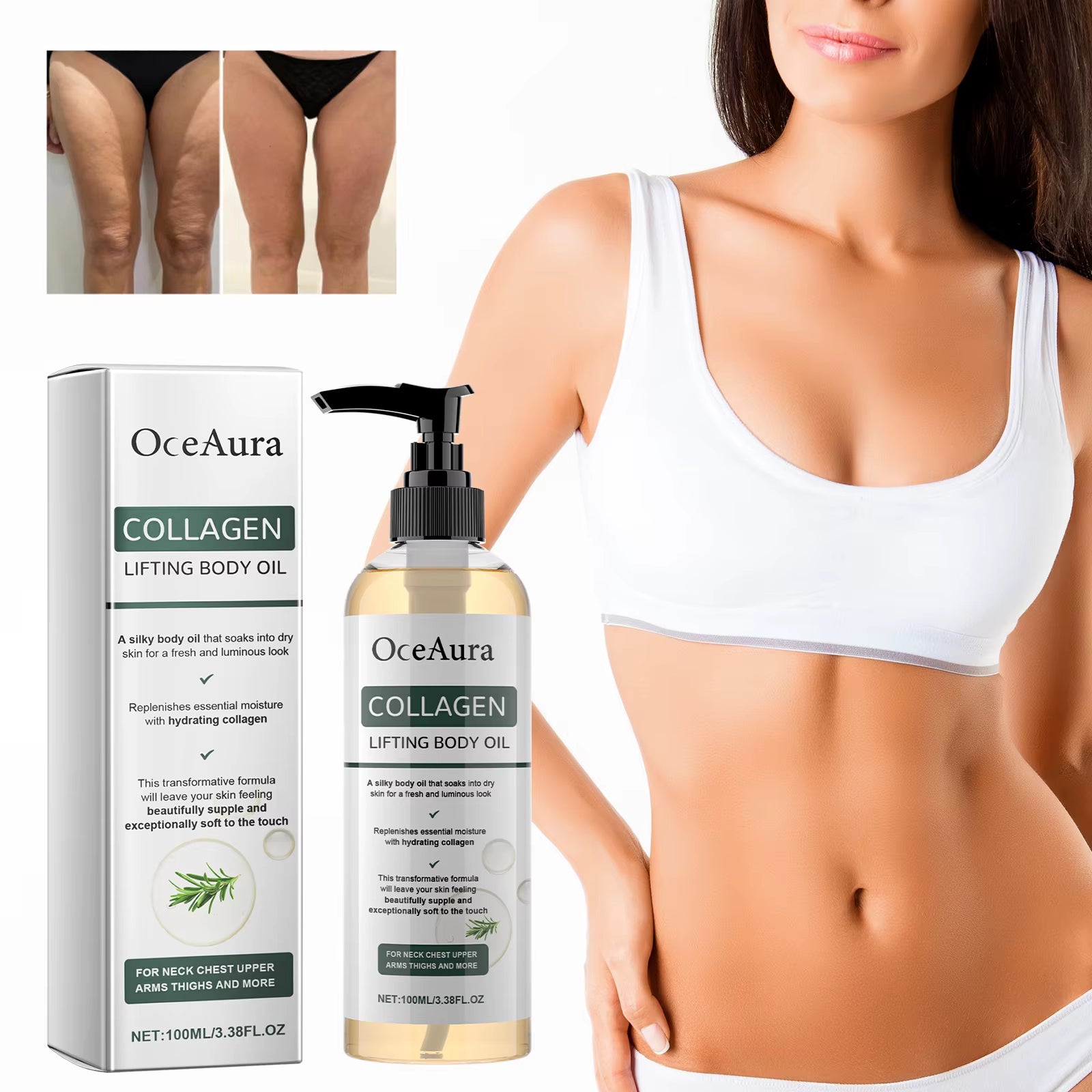 OCEAURA Collagen Lifting Body Oil — Firming Feel, Silky Glow & Deep Moisture 100ml | Body Oil | Dolcie Care