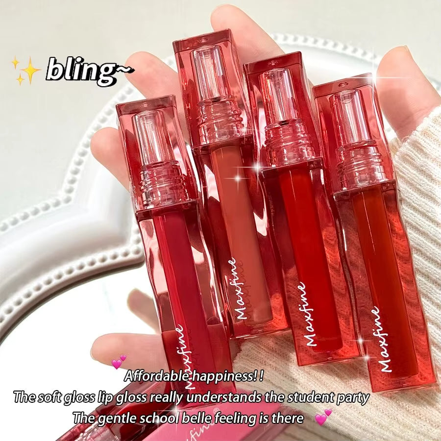 MAXFINE Lip Glaze — High-Pigment, Moisturizing, Waterproof, Non-Sticky — high-pigment, moisturizing lip glaze with long-wear, waterproof & non-sticky finish | Lip Gloss | Beauty & Health,Lips,Makeup | Dolcie Care
