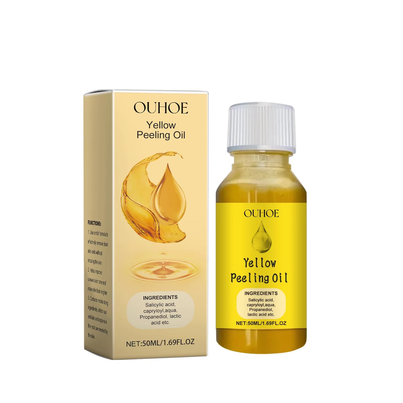 Yellow Peeling Oil — Body Exfoliating Oil for Smoother, Brighter-Looking Skin 50ml | Skin Care Masks & Peels | Dolcie Care