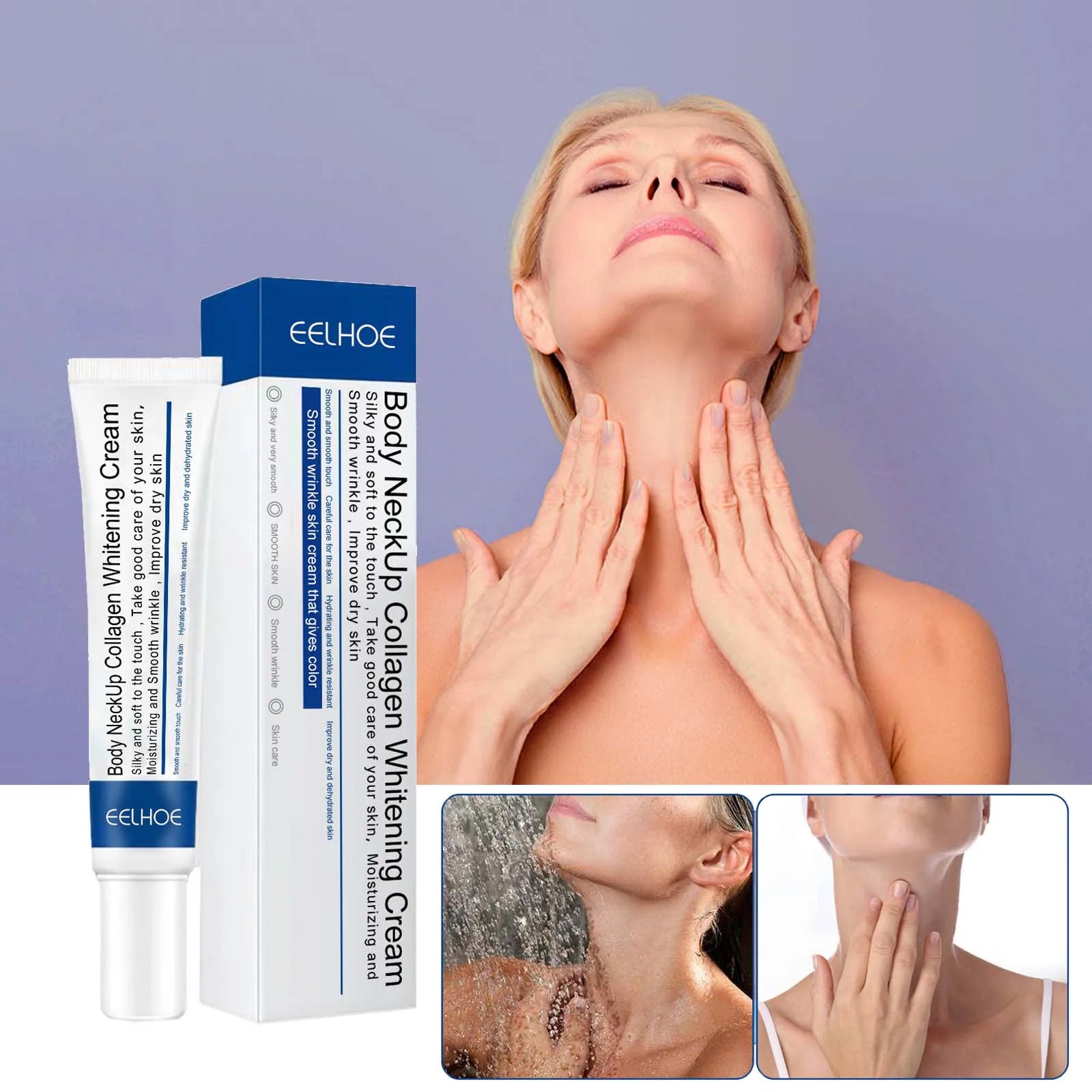 Collagen Neck Cream Lightens Neck Fine Lines Wrinkles Anti-Aging Lifts Tightens Skin Moisturizing Neck Whitening Cream