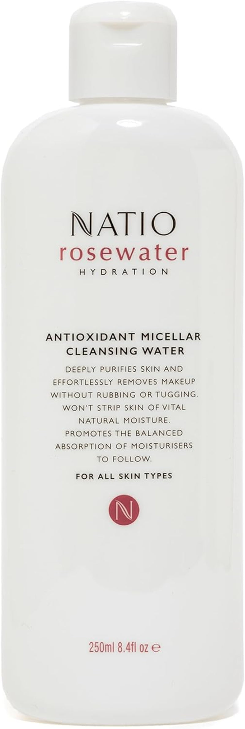 Australia Rosewater Hydration Antioxidant Micellar Cleansing Water 250Ml - Soothing & Hydrating Make up Remover Cleansing Solution for All Skin Types - Rosewater & Hyaluronate - Made in Australia