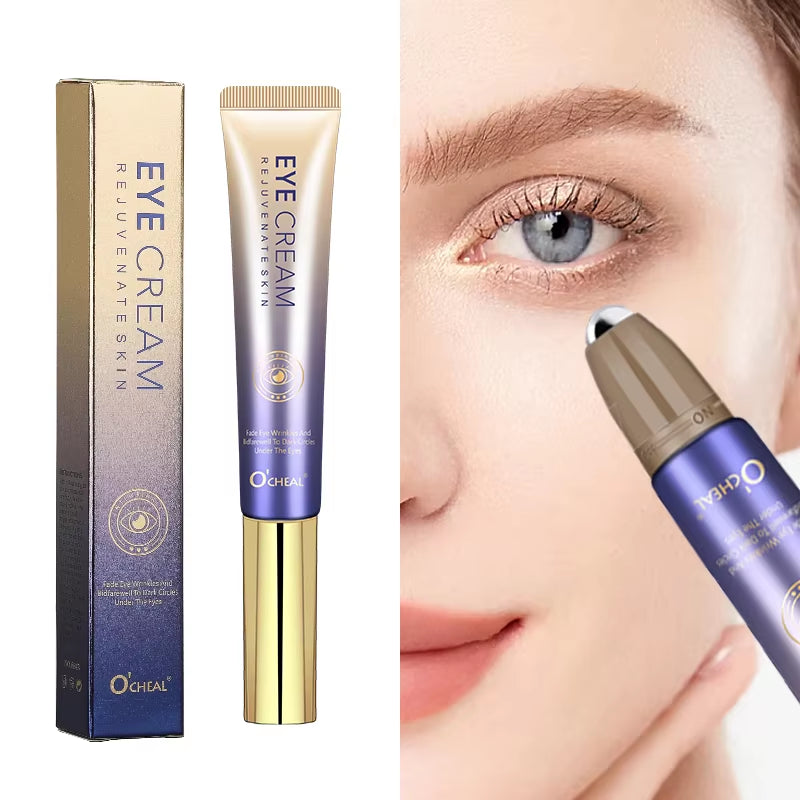 Anti- Wrinkle Eye Cream with Roller Ball Quick Drying Hydrating Hyaluronic Acid Refreshing Eye Serum Fades Fine Line
