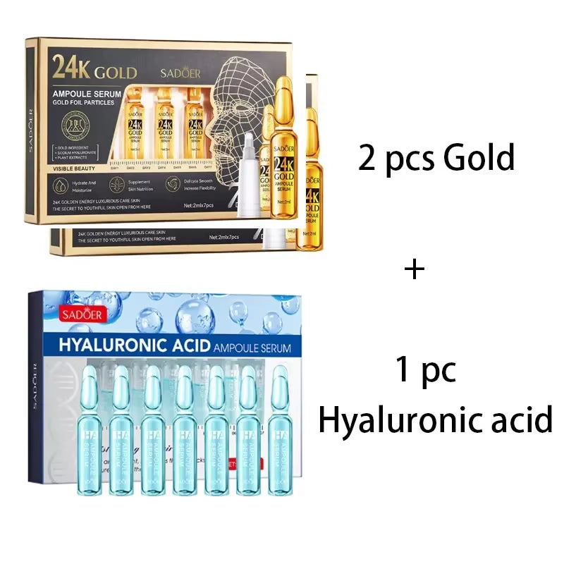7 Pieces Hyaluronic Acid Essence Set Nicotinamide Oligopeptide Moisturizing Essence Anti-Wrinkle Whitening Ampoule Face Serum