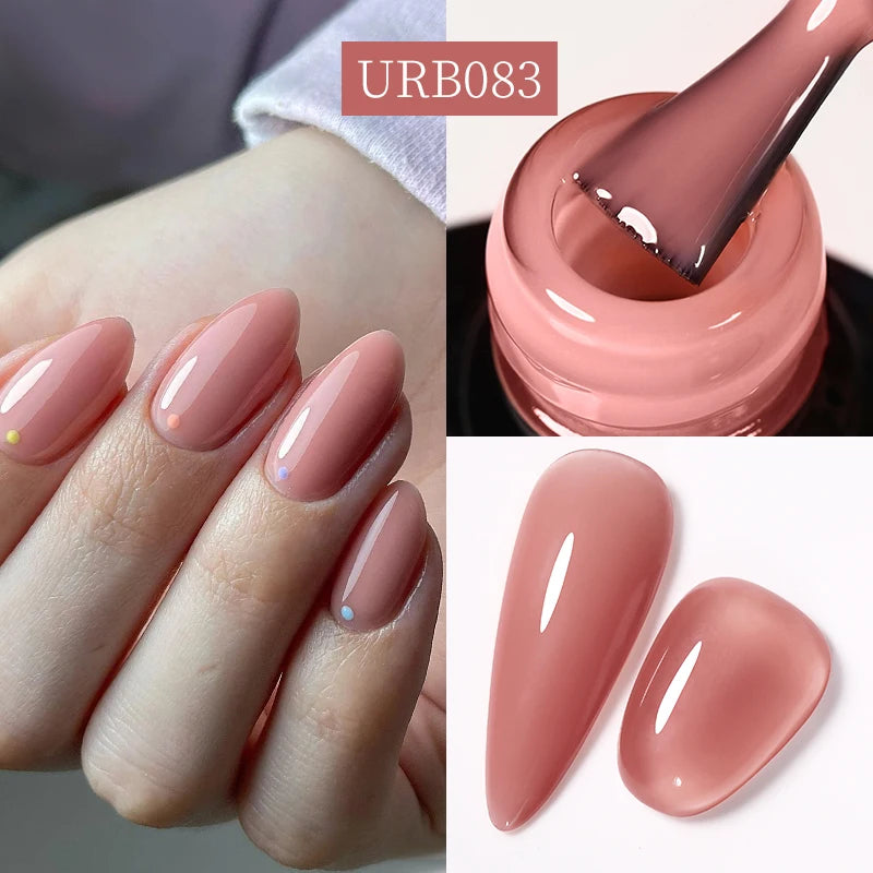 7Ml Nude Crystal Rubber Base Gel Natural Color Semi Permanent Soak off UV LED Gel Nail Art Varnish